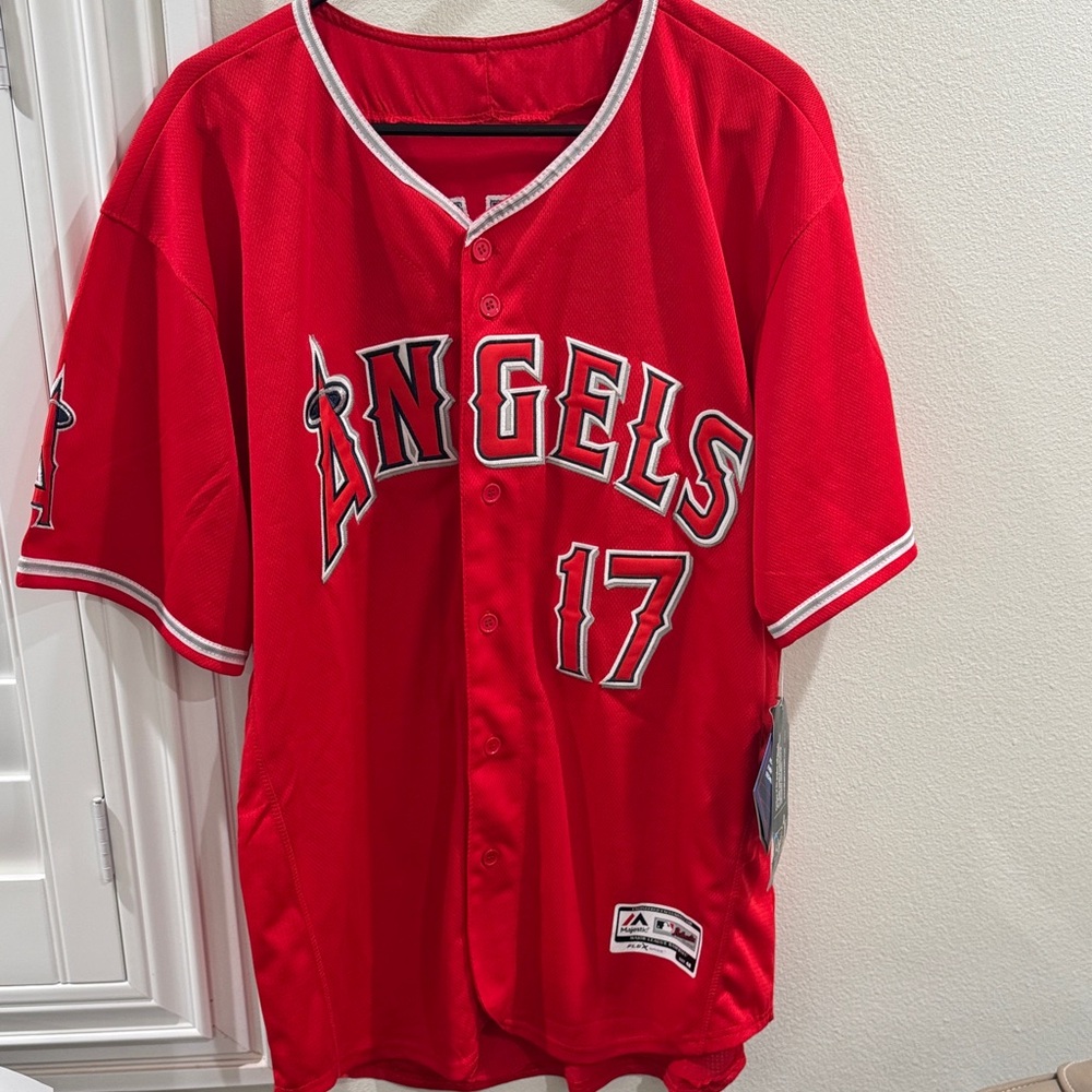 Majestic Los Angeles Angels #17 Red Baseball Jersey